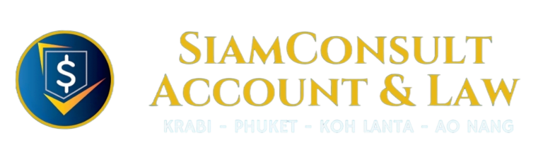 SiamConsult Account & Law - Krabi - Phuket - Koh Lanta - Ao Nang - Banner Transp/Yellow/White